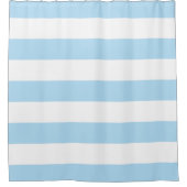 Rideaux De Douche Bleu, Blancs, Motif rayé (Devant)