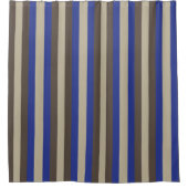 Rideaux De Douche Bleu Brown Beige Vertical Stripe (Devant)