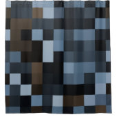 Rideaux De Douche bleu, brun, tissu, design, plaid, (Devant)