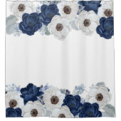 Rideaux De Douche Bleu chic Dusty Floral Botanique (Devant)
