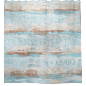 Rideaux De Douche Bleu clair Brown Aquarelle Blancs (Devant)