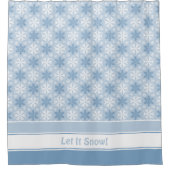 Rideaux De Douche Bleu clair et blanc d'hiver Motif de flocon de nei (Devant)