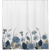 Rideaux De Douche Bleu Dahlias Cornflower (Devant)