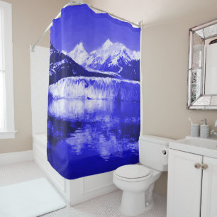 Rideaux De Douche Bleu de baie de glacier