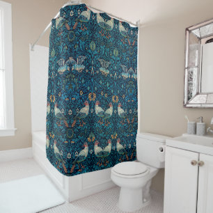 Rideaux De Douche Bleu de la marine rétro classique William Morris f