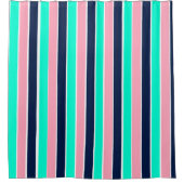 Rideaux De Douche Bleu de mer, rose et bleu marine (Devant)