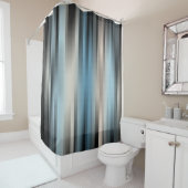 Rideaux De Douche Bleu Et Beige (En situation)