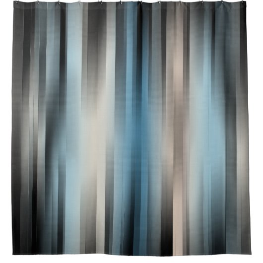 Rideaux De Douche Bleu Et Beige (Devant)