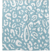 Rideaux De Douche Bleu et blanc chic guépard léopard imprimé animal  (Devant)