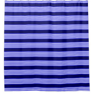 Rideaux De Douche Bleu et blanc cinq bandes motif