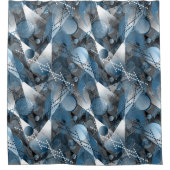 Rideaux De Douche Bleu et gris. Résumé. (Devant)