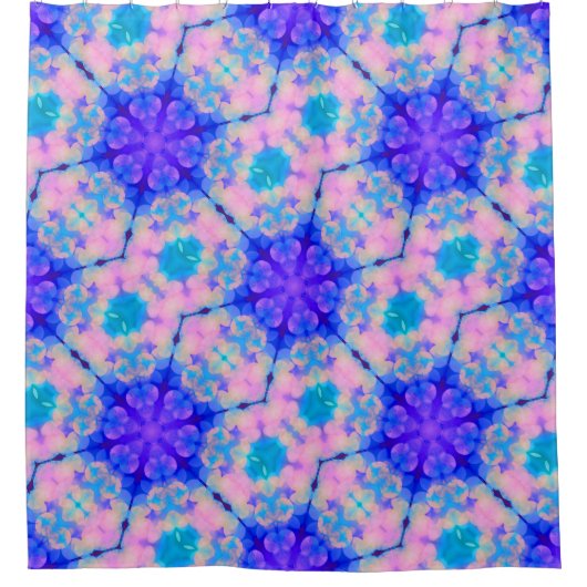 Rideaux De Douche Bleu et rose Gradient Pastel Bubble Art (Devant)