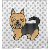 Rideaux De Douche Bleu Et Tan Australien Terrier Cute Dessin Chien (Devant)