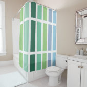 Rideaux De Douche Bleu et vert (En situation)