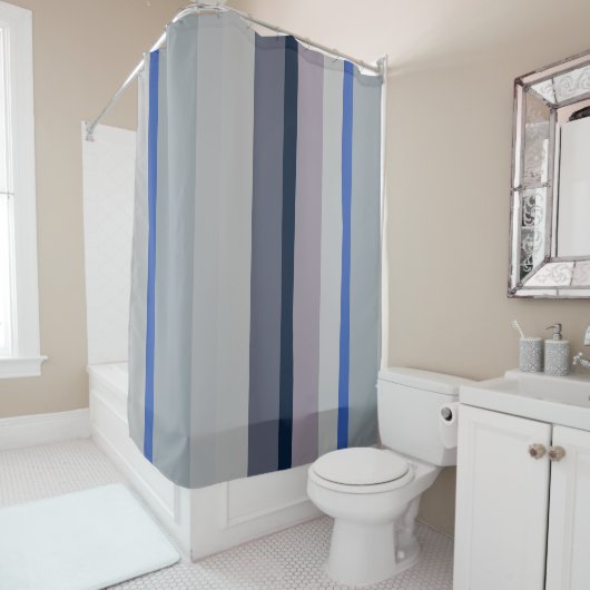 Rideaux De Douche Bleu et Violet (En situation)