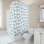 Rideaux De Douche bleu fleuri (En situation)