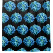 Rideaux De Douche Bleu floral bleu fleurs bleues Hydrangea (Devant)