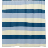 Rideaux De Douche Bleu foncé, Bleu clair et Crème (Devant)