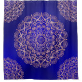 Rideaux De Douche Bleu foncé et or Rose élégant (Devant)