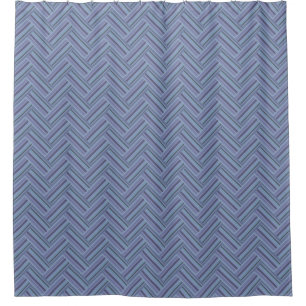 Rideaux De Douche Bleu gris rayures motif double tissage