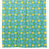Rideaux De Douche Bleu jaune Abstrait (Devant)