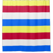 Rideaux De Douche Bleu, jaune, blanc, rouge et bleu (Devant)