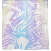 Rideaux De Douche Bleu jaune dégradé et brilles blanches rétro (Devant)