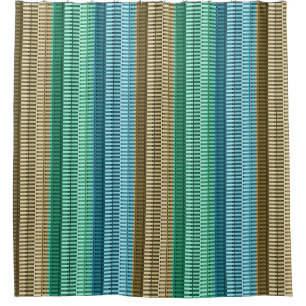 Rideaux De Douche Bleu Jaune Vert élégant Moderne Motif Abstrait