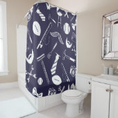 Rideaux De Douche Bleu marine (En situation)