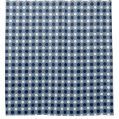 Rideaux De Douche bleu marine-gris et points blancs (Devant)