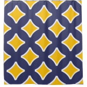 Rideaux De Douche bleu marine, moutarde jaune, blanc, moderne (Devant)