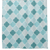Rideaux De Douche Bleu Marocain Trellis, Lattes, Quatrefoil (Devant)