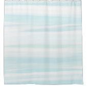 Rideaux De Douche Bleu Mint Blanc Plage Aquarelle (Devant)