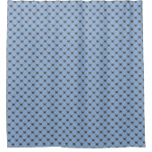 RIDEAUX DE DOUCHE BLEU MOYEN AVEC DE PETITS COEURS BROWN (Devant)