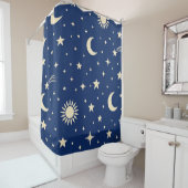 Rideaux De Douche Bleu Nuit Céleste (En situation)