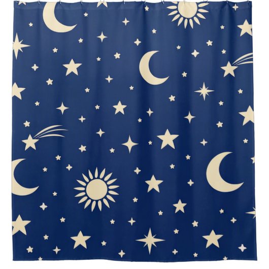 Rideaux De Douche Bleu Nuit Céleste (Devant)