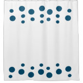 Rideaux De Douche Bleu océan et blanc Bulles modernes Points (Devant)