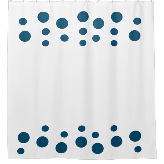 Rideaux De Douche Bleu océan et blanc Bulles modernes Points (Devant)