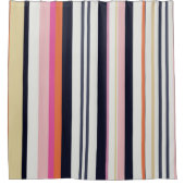 Rideaux De Douche Bleu, orange et rose (Devant)