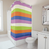 Rideaux De Douche Bleu, orange, violet, vert et (En situation)