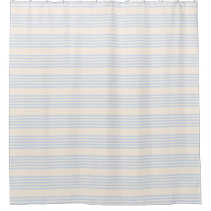 Rideaux De Douche Bleu pâle et beige cinq rayures motif