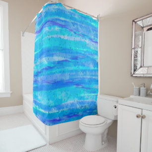 Rideaux De Douche Bleu personnalisé, violet, Turquoise, Aqua Abstrai