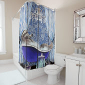 Rideaux De Douche Bleu Poodé Art Lover cadeau - mignon, Drôle cadeau (En situation)