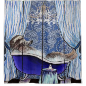 Rideaux De Douche Bleu Poodé Art Lover cadeau - mignon, Drôle cadeau (Devant)