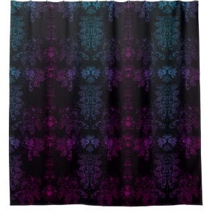 Rideaux De Douche Bleu pourpre Gradient Baroque "Les choses sauvages