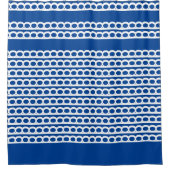 Rideaux De Douche Bleu profond et blanc Bulle moderne Vagues (Devant)