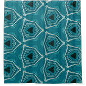 Rideaux De Douche Bleu rétro Abstrait (Devant)