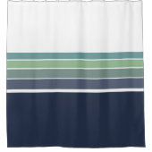 Rideaux De Douche Bleu rétro/mod et vert rayé (Devant)