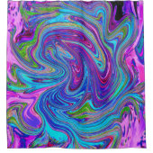 Rideaux De Douche Bleu, rose et violet Super Art rétro Abstrait (Devant)