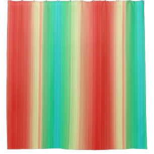 Rideaux De Douche Bleu rouge jaune vert rayures